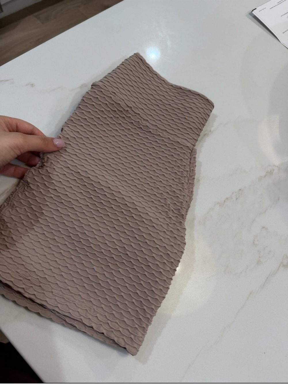 Booty by Brabants Taupe Textured Bike Shorts